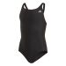 Adidas Girls Solid Fitness Swimsuit - Black