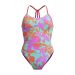 Speedo Girls Allover Lane Line Back Swimsuit - Multi