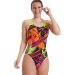 Speedo Womens Placement Digital Powerback Swimsuit - Yellow/Pink