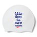 Speedo Printed Silicone Swimming Cap - White/Blue