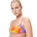Speedo Womens Allover Digital Cross Back Crop Top - Kiki Pink/Lemon Drizzle/Picton Blue