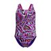 Speedo Girls Digital Allover Leaderback Swimsuit - Flare Pink