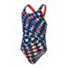 Speedo Girls Digital Allover Leaderback Swimsuit - Black/Watermelon/True Cobalt/Flare Pink/Bitter Lime/Bolt