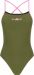 Amanzi Womens Desert Blush Tie Back One Piece - Green/Black/Pink