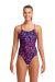 Funkita Womens Spray Cool Diamond Back One Piece Swimsuit - Pink