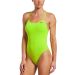 Nike Womens Hydrastrong Solid Lace Up Tie Back One Piece Swimsuit - Green