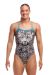 Funkita Ladies White Walker Single Strap One Piece Swimsuit - White/Black/Blue
