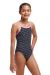Funkita Girls Summer Fish Diamond Back One Piece Swimsuit - Black/Pink