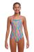 Funkita Girls Swirly Straws Strapped In One Piece Swimsuit - Multi