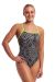 Funkita Ladies Space Signals Strapped In One Piece Swimsuit - Black/White