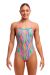 Funkita Ladies Swirly Straws Strapped In One Piece Swimsuit - Multi