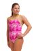 Funkita Girls Pink Caps Tie Me Tight One Piece Swimsuit - Pink