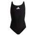 Adidas Girls Solid Small Logo Swimsuit - Black