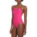 Nike Womens Logo Cut-Out One Piece Swimsuit - Pink