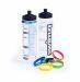Swim Hydration 1L Bottle - Primary Colour Rings - Clear