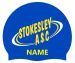 Stokesley Blue 3pk Club Logo + Name Swimming Cap - Blue/Yellow