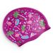 Swimzi Christmas Flamingos Raspberry Swim Cap - Raspberry