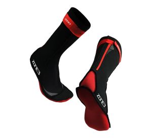 Zone3 Neoprene Swim Socks - Black/Red