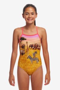 Funkita Girls Circle Of Life Strapped In One Piece Swimsuit - Multi