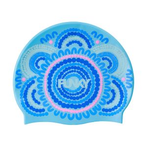 Way Funky Bundjalung Blue Swim Cap - Blue/Pink