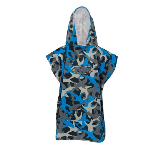 TWF Kids Hooded Towel Robe Navy Sharks Open Water Swim Accessories