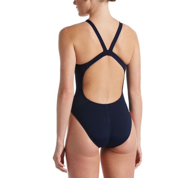 Nike Womens Hydrastrong Solid Fast Back One Piece Swimsuit Blue
