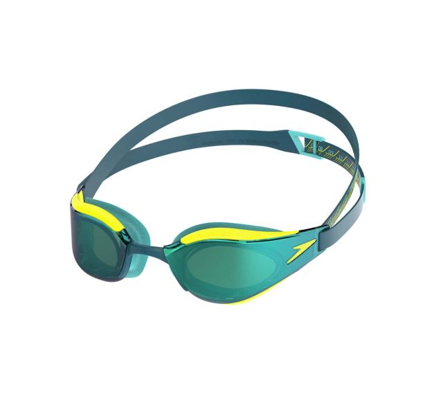 Speedo Fastskin Hyper Elite Mirror Hyper Yellow Steel Emerald Mirror Swimming Goggles Free Returns