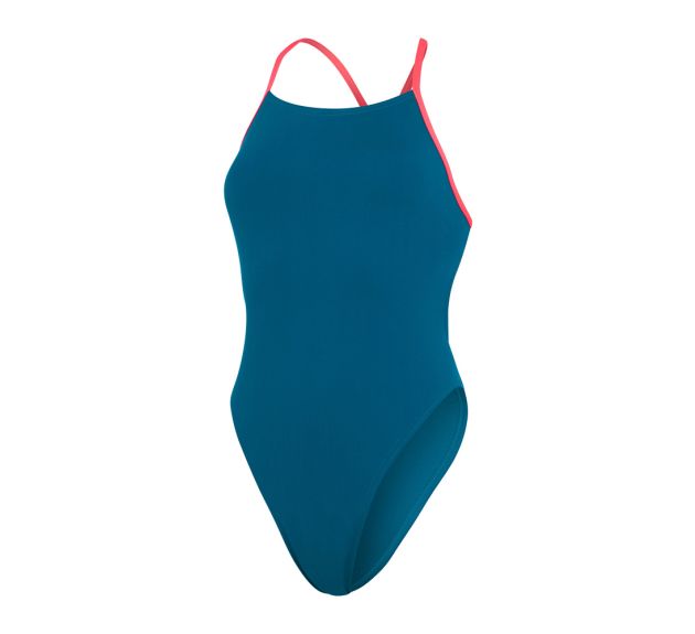 Speedo Womens Solid Tie Back 1 Piece Blue