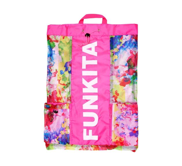 Mesh backpack pink best sale