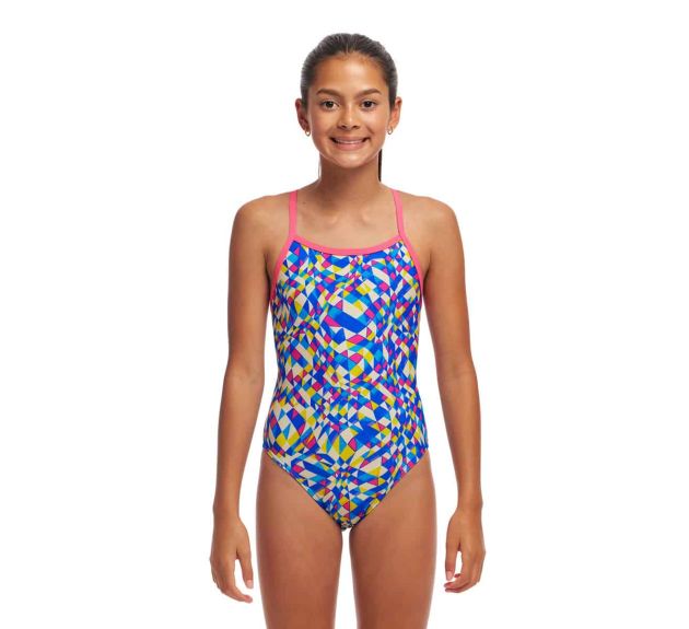 Funkita Girls Time Warp Single Strap One Piece Swimsuit Multi Girls Swimsuits