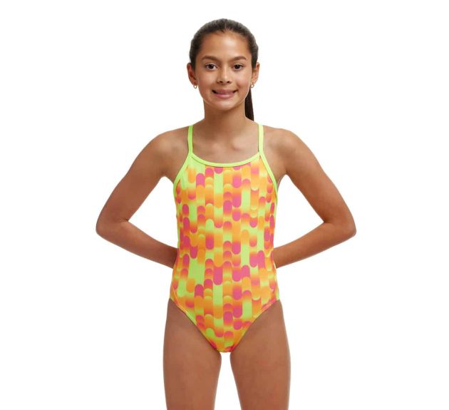 Funkita Girls Little Dotty Diamond Back One Piece Swimsuit Multi Swimwear Sale