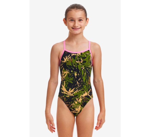 Funkita Girls Gigi Jo Jo Single Strap One Piece Swimsuit Camo Pink Girls Swimsuits