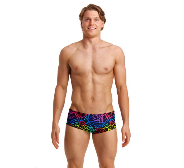 Funky Trunks Mens Rainbow Web Sidewinder Trunk Black
