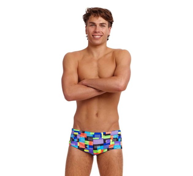 Funky Trunks Mens Chip Set Sidewinder Trunk Multi Mens Swim Trunks