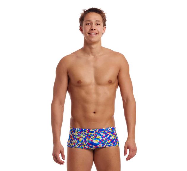 Funky Trunks Mens Time Warp Sidewinder Trunk Multi Mens Swim Trunks