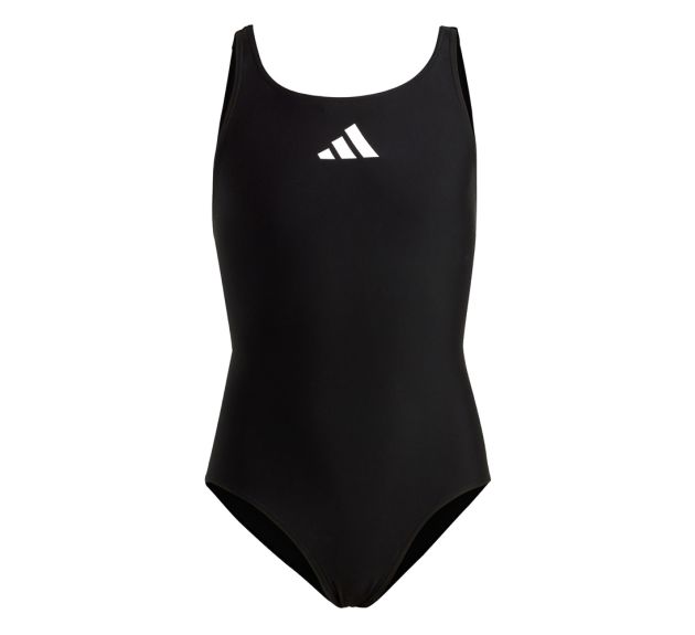 Adidas Girls Solid Small Logo Swimsuit Black Swimwear Sale