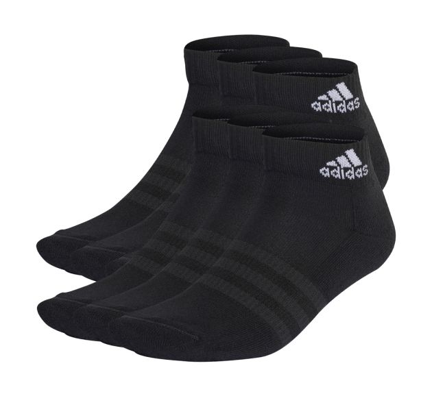 Adidas Cushioned Sportswear Ankle Socks 6 Pairs Black Footwear Aqua Slides Sport Socks
