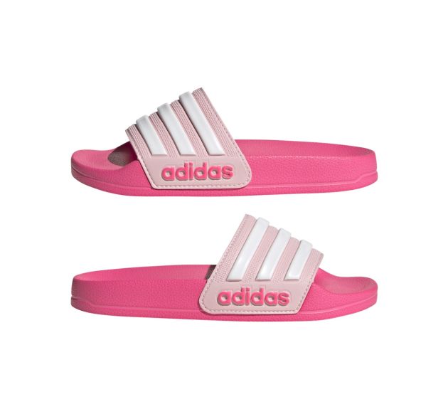 Adidas Junior Adilette Shower Slides Clear Pink White