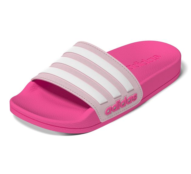 Pink and white adidas slides shop