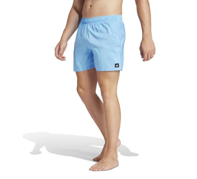 Adidas Mens Solid CLX Classic Length Swim Shorts Blue Burst Black