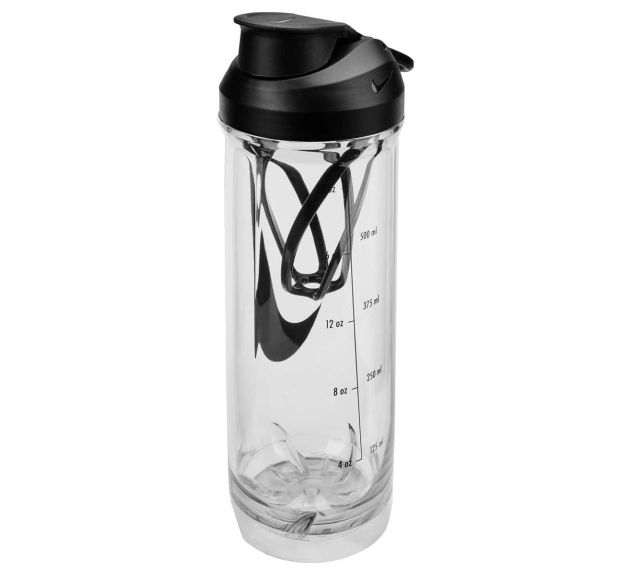 Nike TR Recharge Shaker Bottle 2.0 24oz Clear Black Swimming Water Bottles