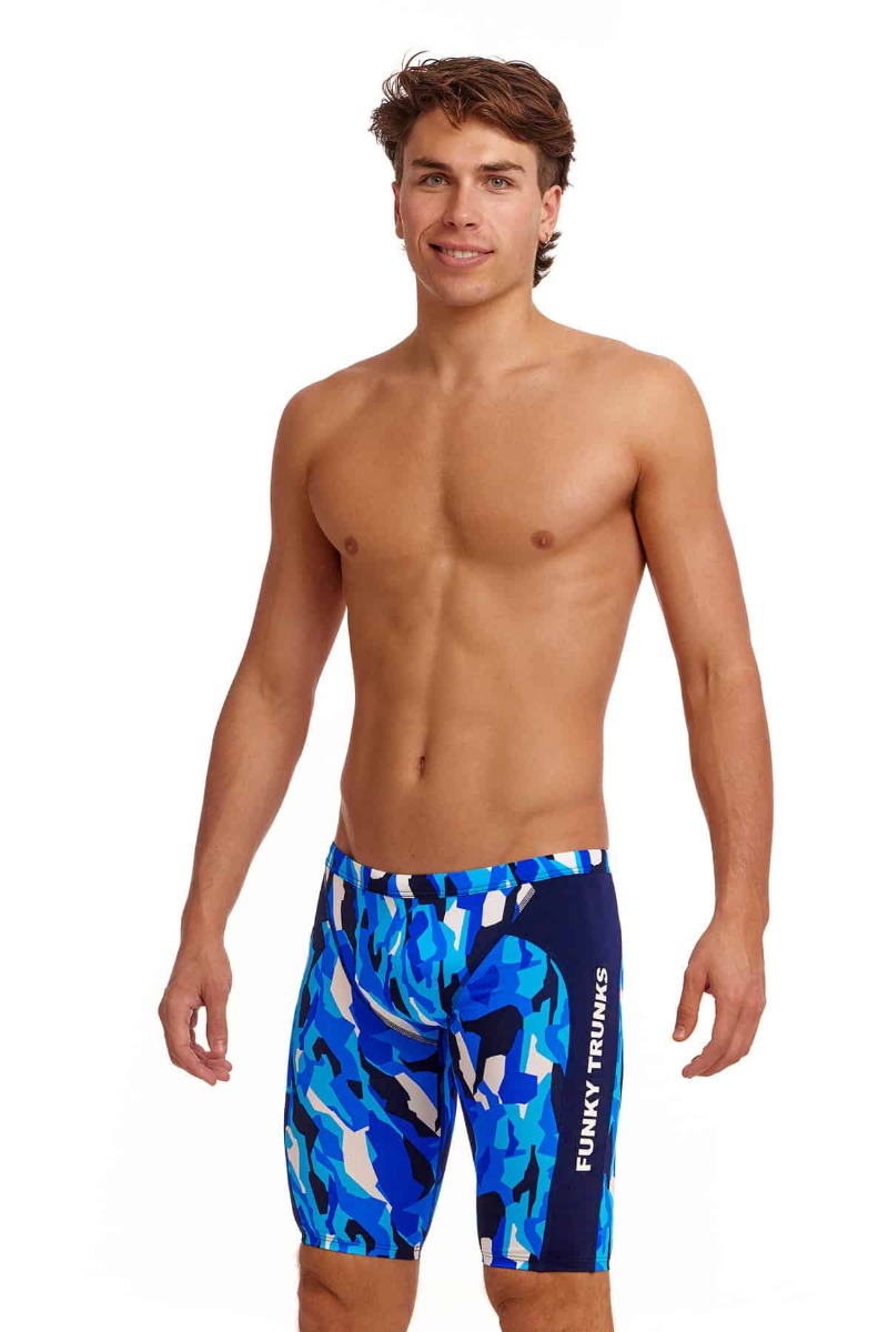 Funky Trunks Mens Chaz Michael Training Jammer Blue Multi Swimwear Sale