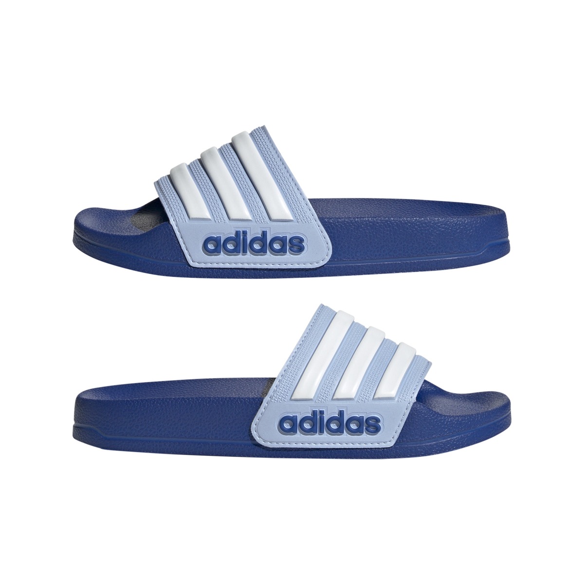 Adidas Junior Adilette Shower Slides Blue Dawn White Team Royal Blue Footwear Aqua Slides Sport Socks
