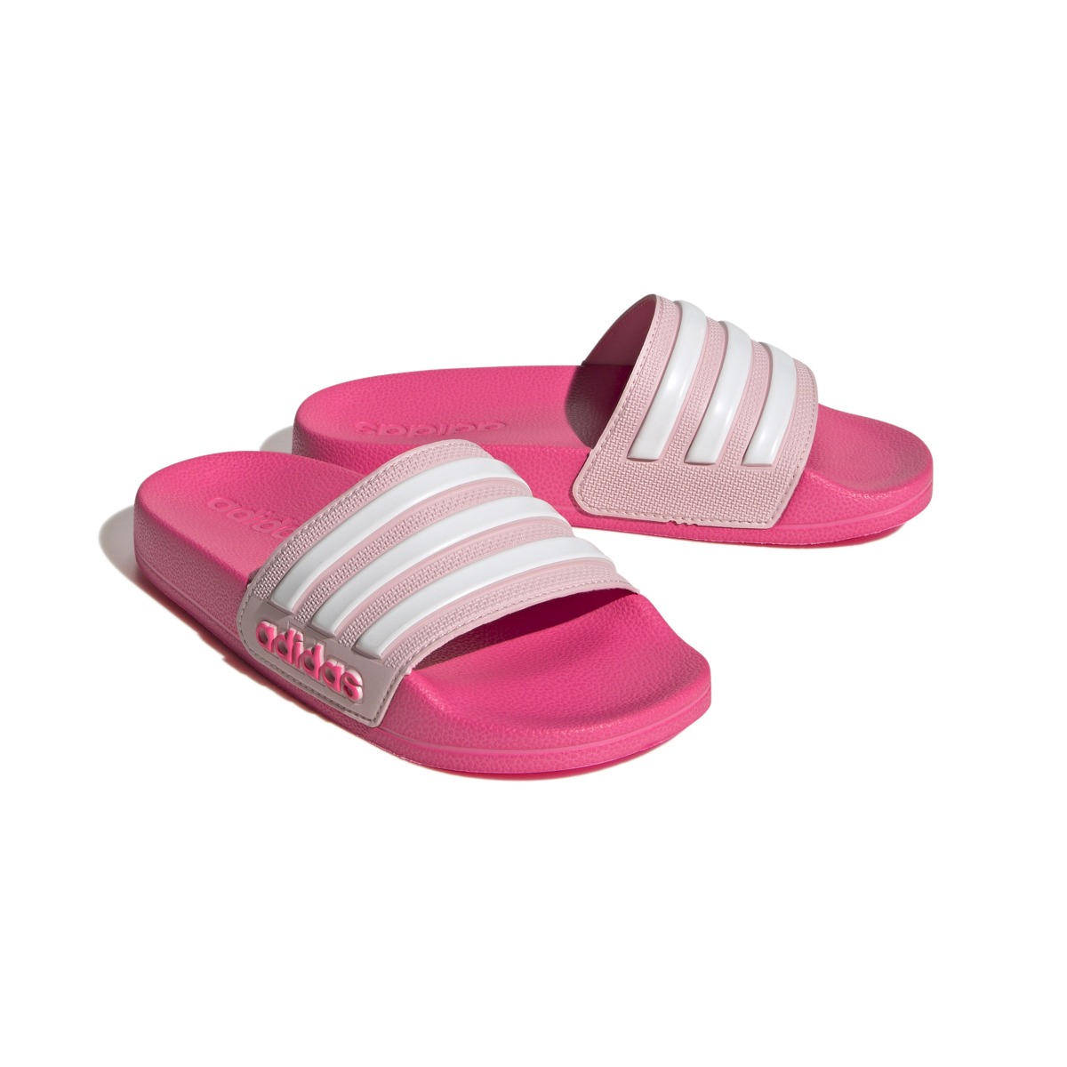 Adidas Junior Adilette Shower Slides Clear Pink White Footwear Aqua Slides Sport Socks