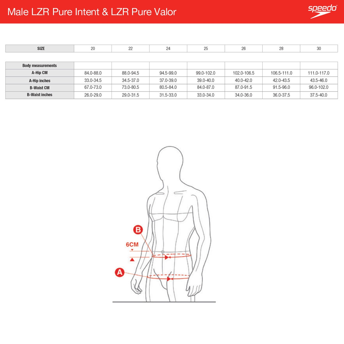 Speedo Size Chart