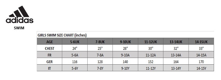 adidas child size chart