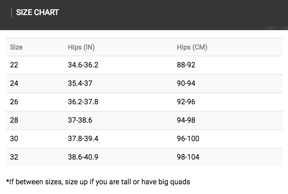 Finis Rival Male Jammer Size Chart