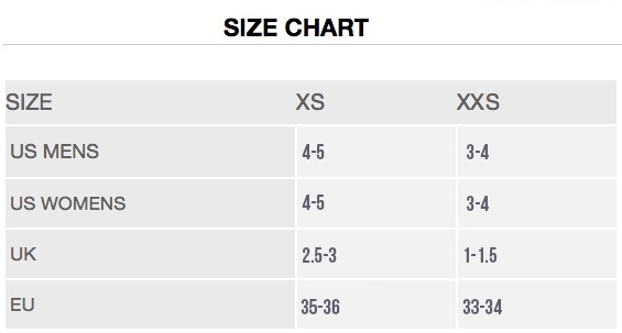 TYR Kids Stryker Size Guide