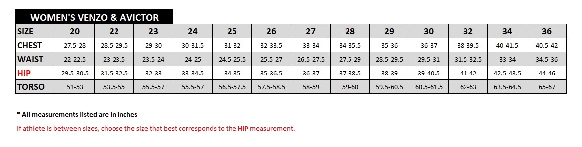 Tyr venzo size chart new arrivals